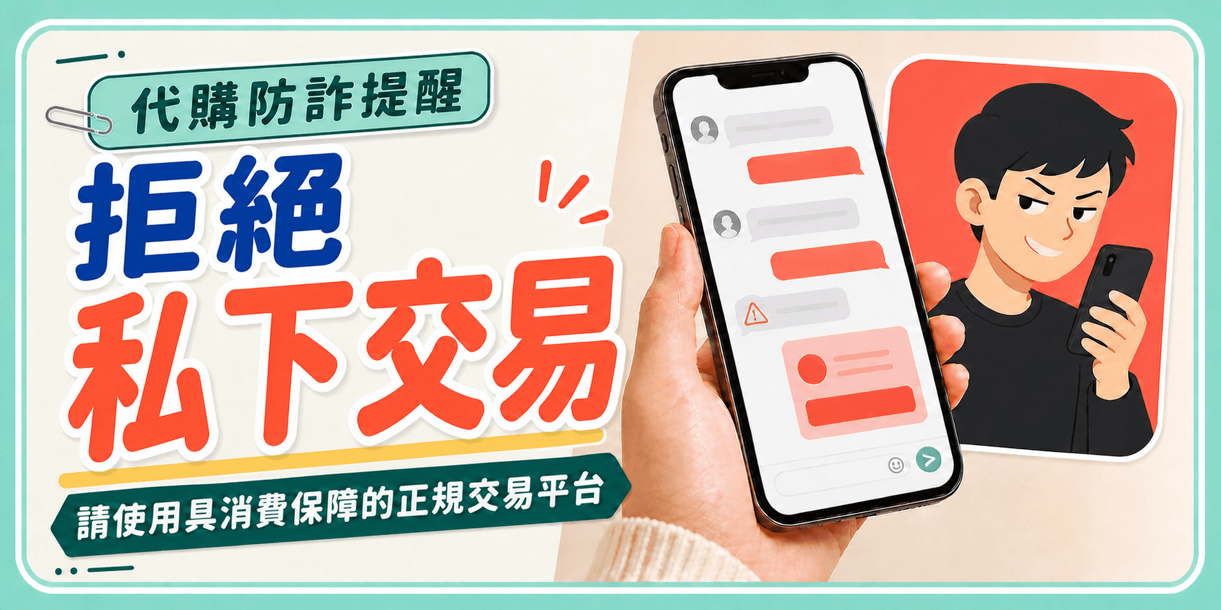 代購防詐提醒：拒絕私下交易